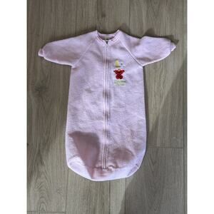 Vintage Pink Sesame Street Elmo Fleece Zip Up Sleep Sack Bag OS Baby Girl